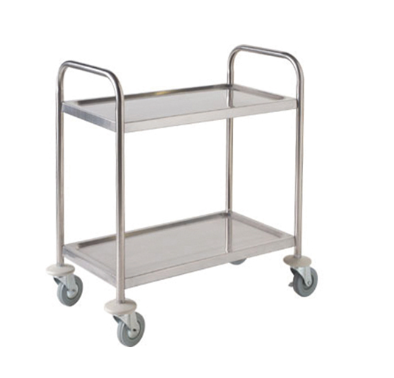 Genware Trolley - Stainless Steel With 2 Shelves 86cm x 54cm x 93cm