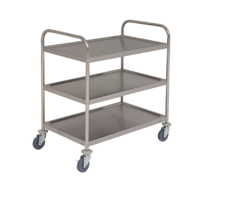 Genware Trolley - Stainless Steel With 3 Shelves 86cm x 54cm x 93cm