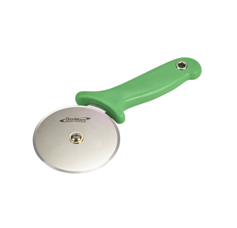 Genware Pizza Cutter 10cm Green Handle