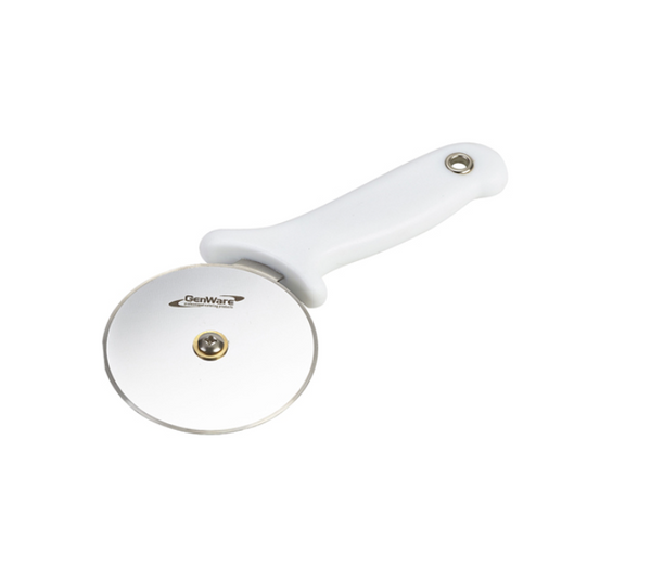 Genware Pizza Cutter 10cm White Handle