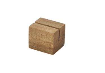 Genware Acacia Wood Sign Holder 3x3x3cm