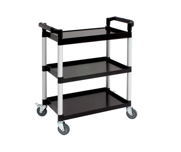 Genware Trolley - Polypropylene With 3 Shelves 86cm x 44cm x 95cm