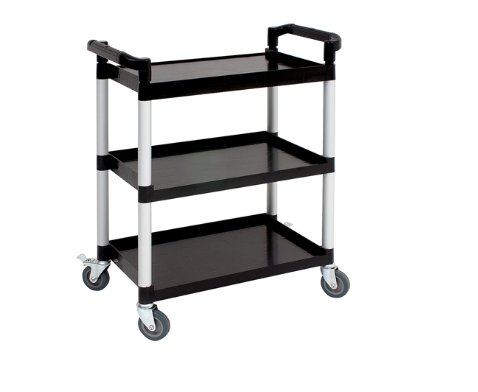 Genware Trolley - Polypropylene With 3 Shelves 103cm x 51cm x 97cm