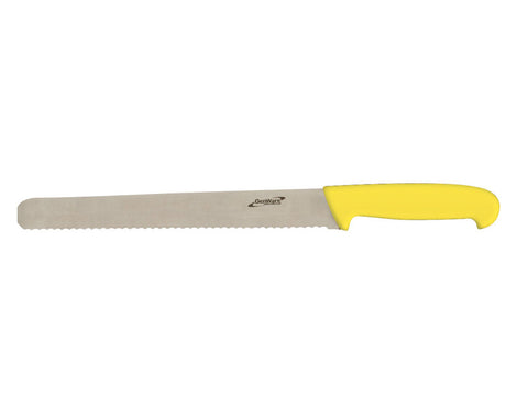 Genware Slicing Knife Serrated Yellow 31cm