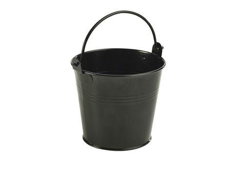 Genware Galvanised Black Bucket 10x9cm