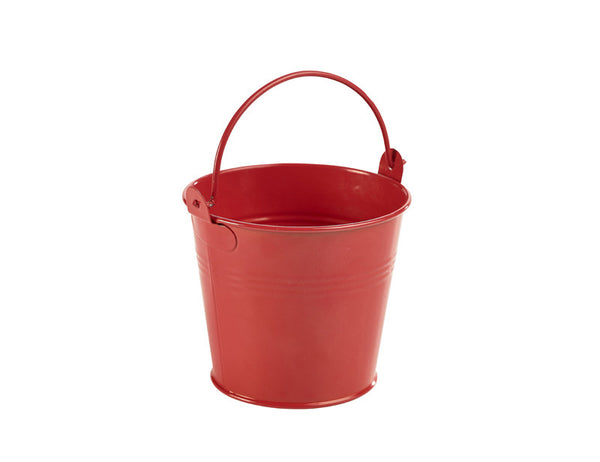 Genware Galvanised Red Bucket 10x9cm