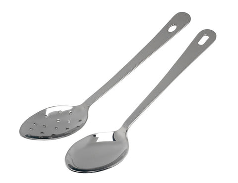 Genware Stainless Steel Plain Serving Spoon Hanging Hole 25.4cm