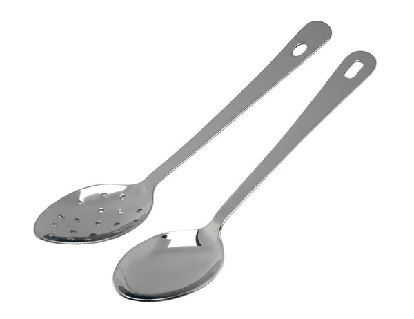 Genware Stainless Steel Plain Serving Spoon Hanging Hole 30.5cm
