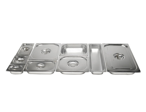 Genware Gastronorm Stainless Steel Pan Lid 1/4
