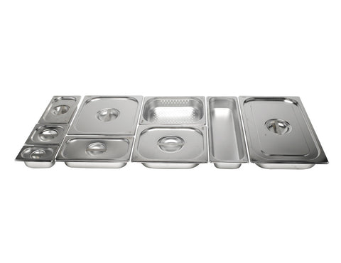Genware Gastronorm Stainless Steel Pan Lid 1/6