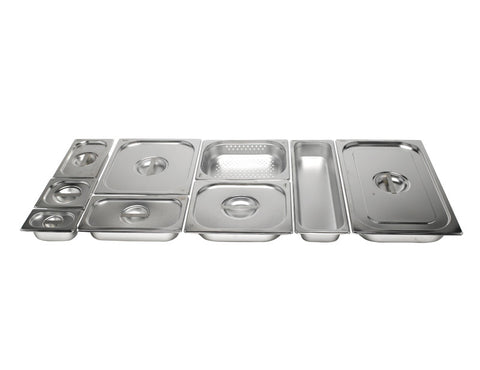 Genware Gastronorm Stainless Steel Lid 1/9