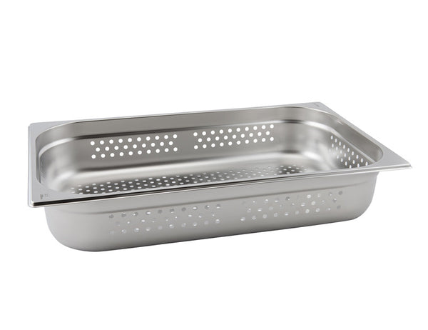 Genware Gastronorm Perforated Stainless Steel Pan 1/1 - 100mm Deep