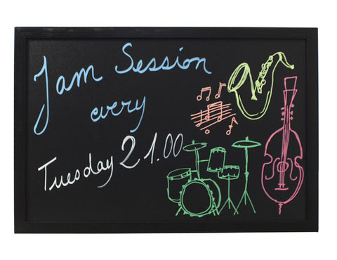 Genware Wall Chalk Board 80x60cm - Black lacquered Í_