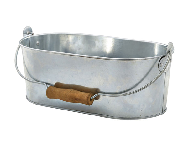 Genware Galvanised Oval Table Caddy 28x16x10cm