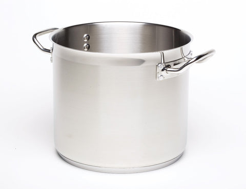 Genware Stainless Steel Stockpot 8L - 24cm(d) x 20cm(h)