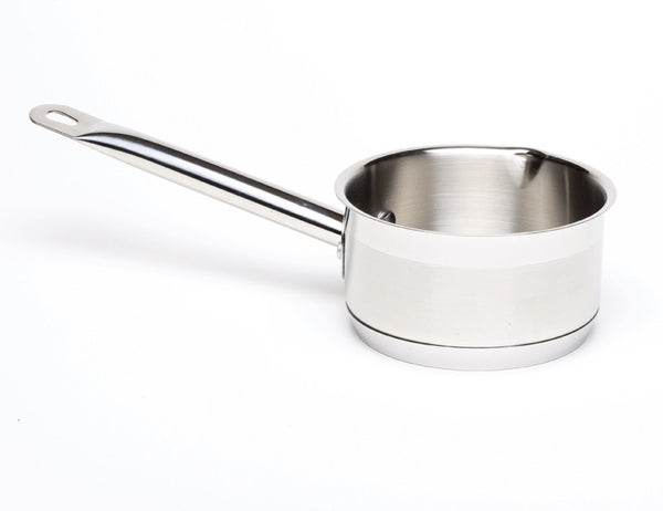 Genware Stainless Steel MilkPan With Lip 1L - 14cm(d) x 9cm(h)