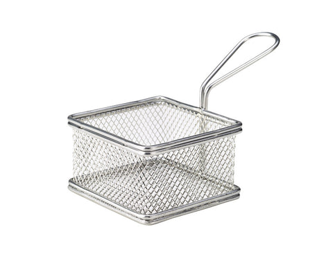 Genware Stainless Steel Square Basket 10x10x6cm
