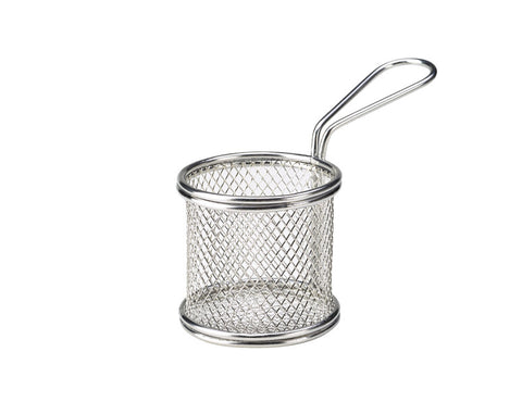 Genware Stainless Steel Round Basket 8x8cm