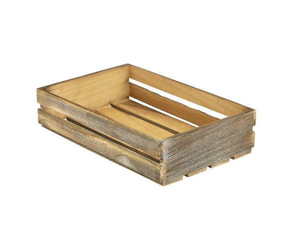 Genware Wooden Crate - Rustic 35x23x8cm
