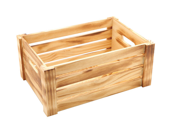 Genware Wooden Crate - Natural Finish 34x23x15cm