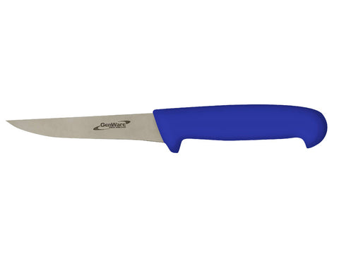 Genware Colour Coded Rigid Boning Knife Blue 13cm