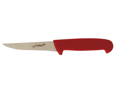 Genware Colour Coded Rigid Boning Knife Red 13cm