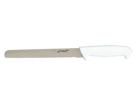 Genware Bread Knife Serrated White 20cm