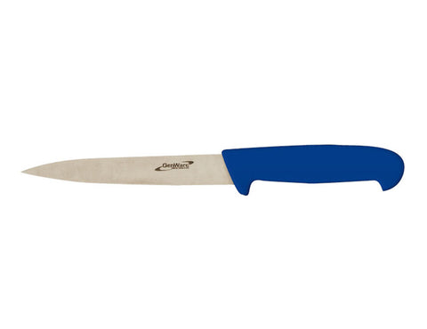 Genware Colour Coded Flexible Filleting Knife Blue 15cm