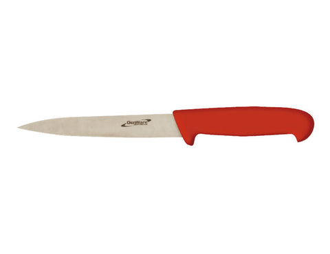 Genware Colour Coded Flexible Filleting Knife Red 15cm
