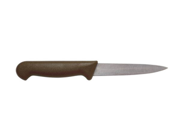 Genware Colour Coded Paring /Vegetable Knife Brown 10cm