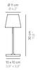 Zafferano Poldina "MINI" Table Lamp 30cm high colour SILVER LEAF