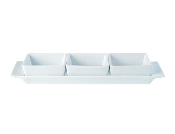 Creations Square Shaped Set of 3 Bowls & Tray 29x9cm