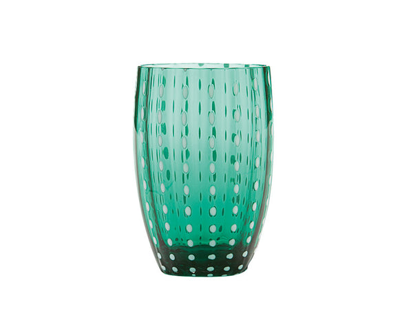 Zafferano Perle Tumbler Glass Green 32cl